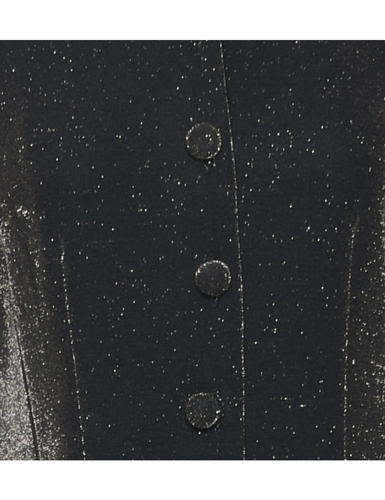 Button Front Evening Dress - L