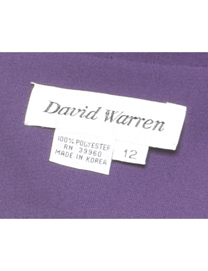 Button Front Purple Shirt Dress - L