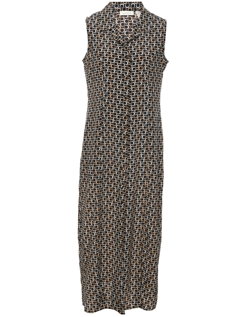 Button Front Shirt Dress - L