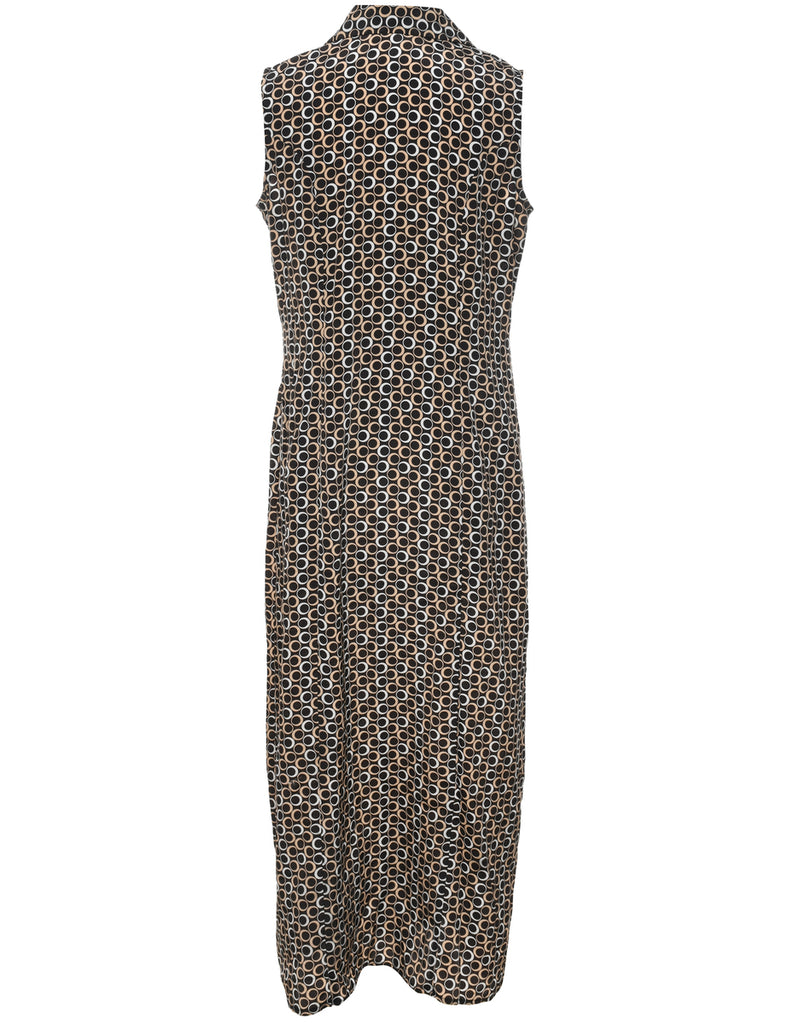 Button Front Shirt Dress - L