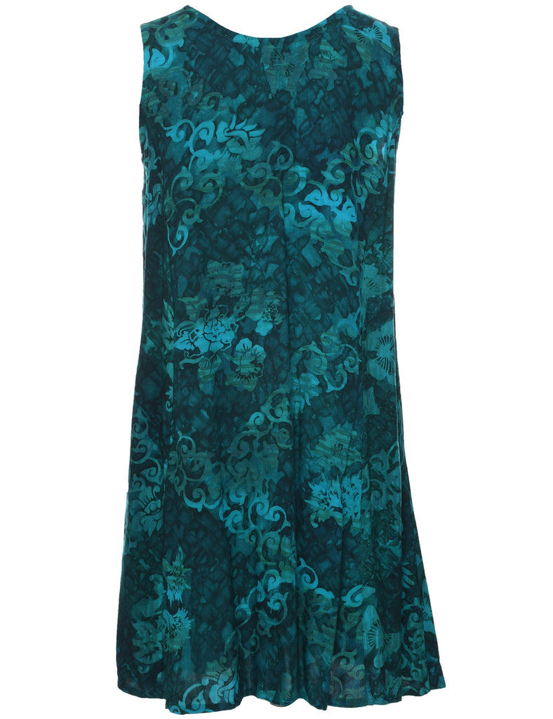 Button Front Sleeveless Dress - L