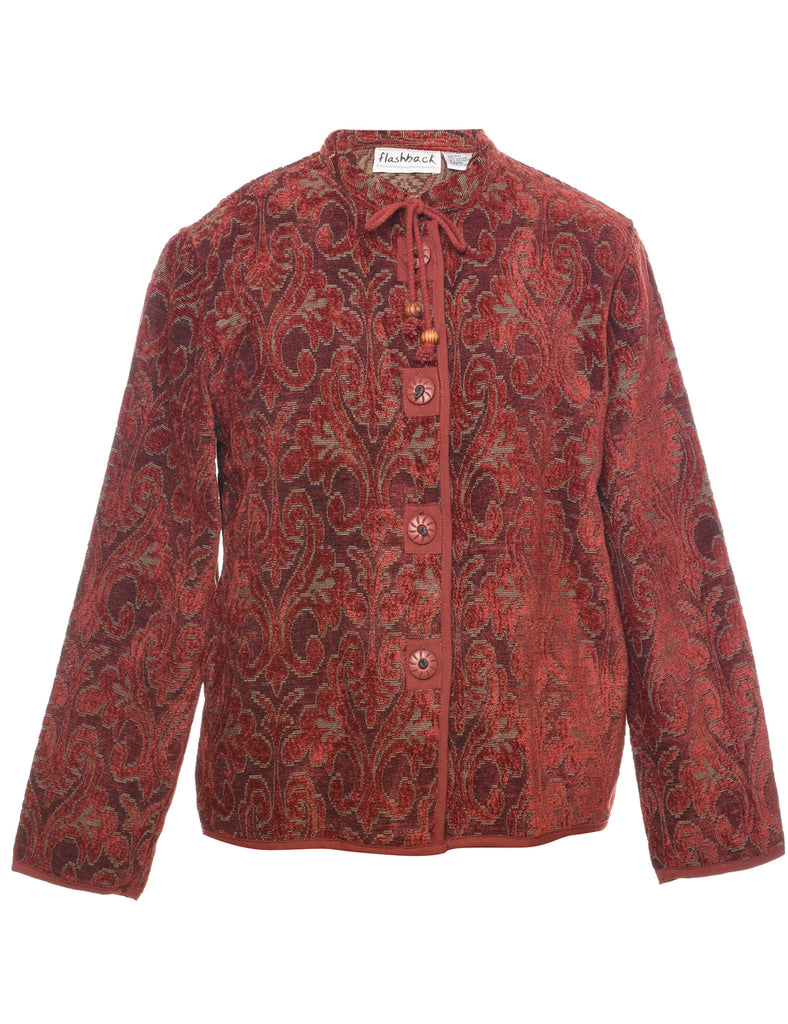 Button Front Tapestry Jacket - M