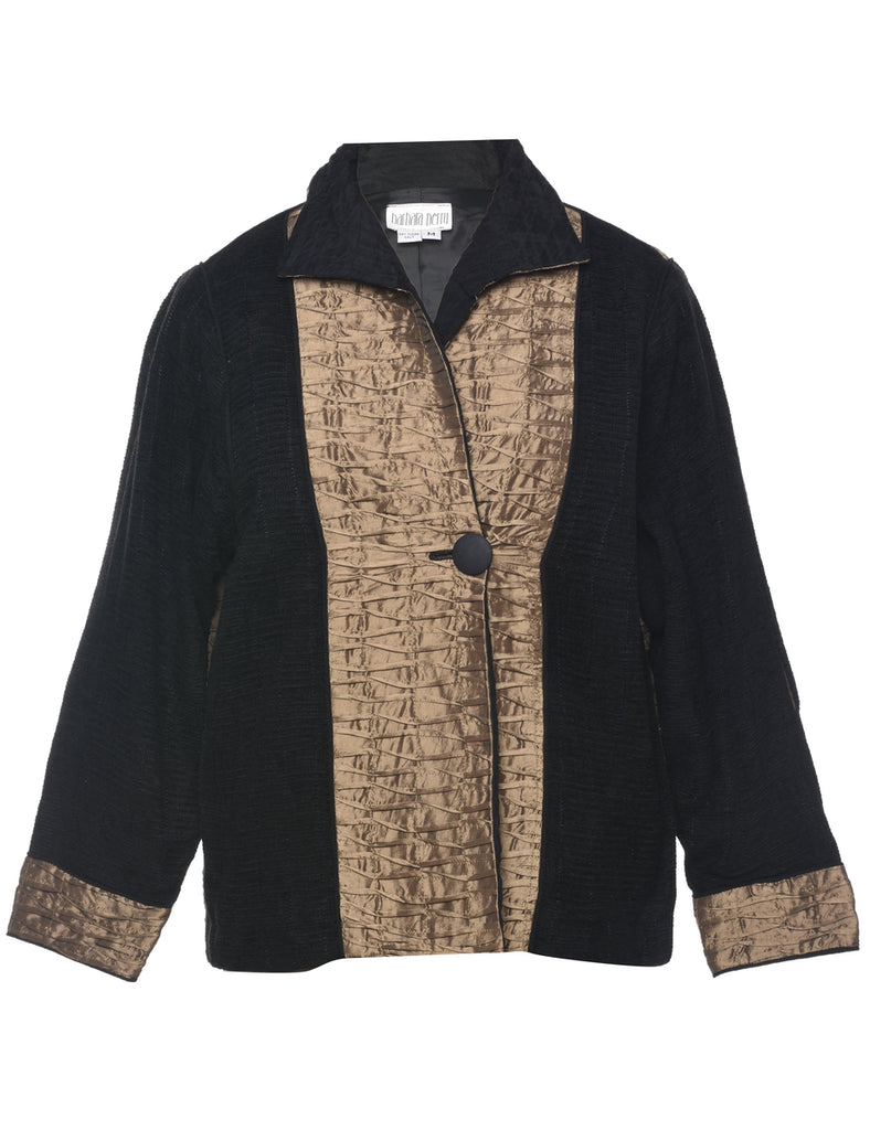 Button Front Tapestry Jacket - M