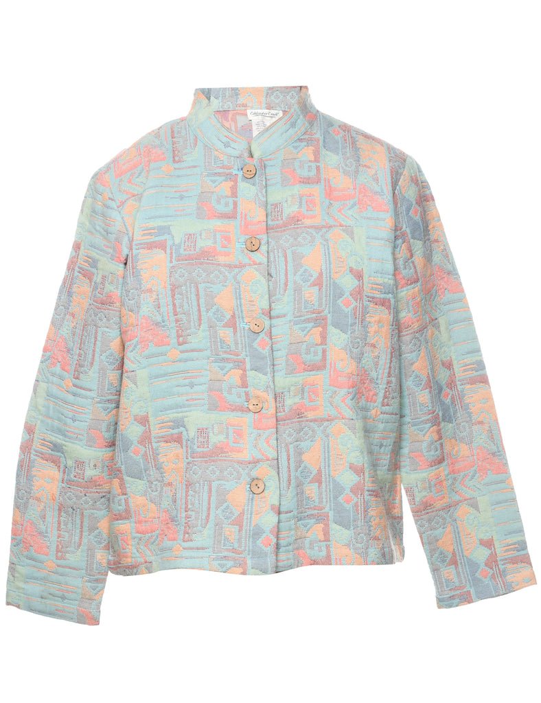 Button Front Tapestry Jacket - M