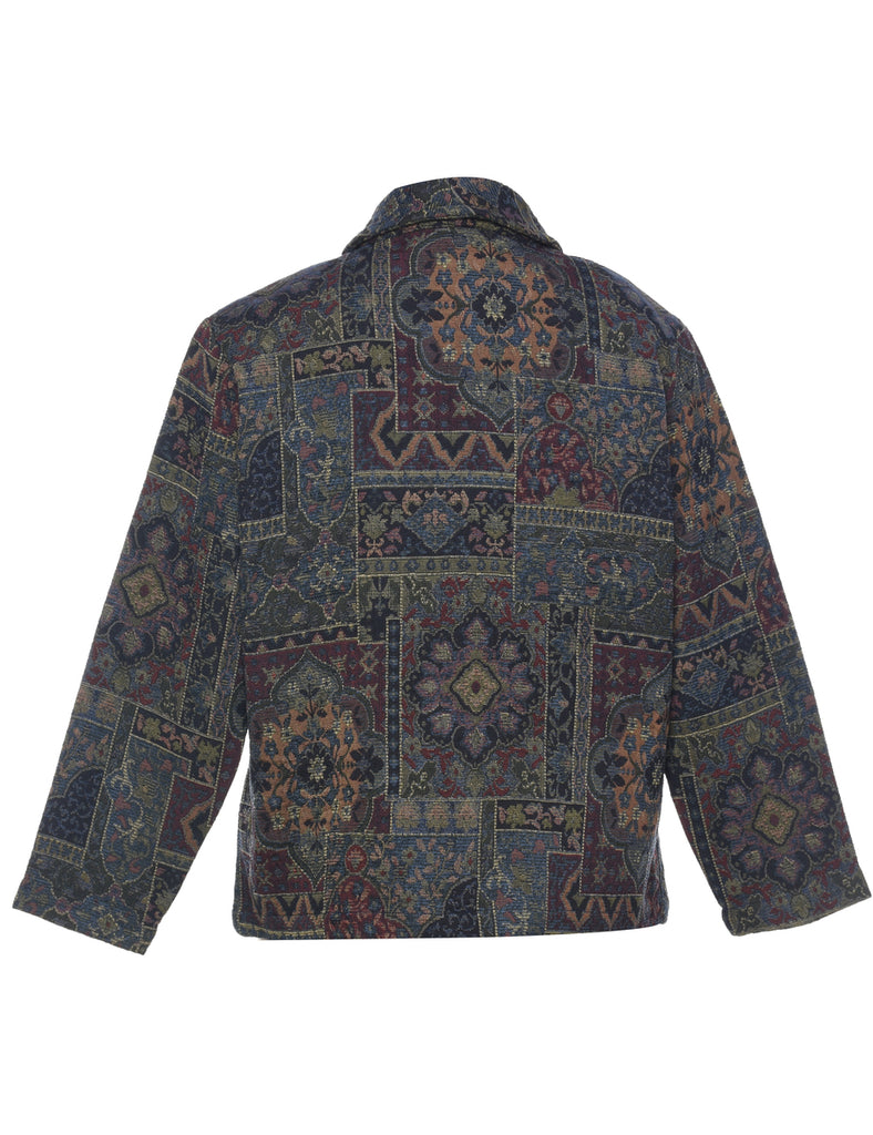 Button Front Tapestry Jacket - M