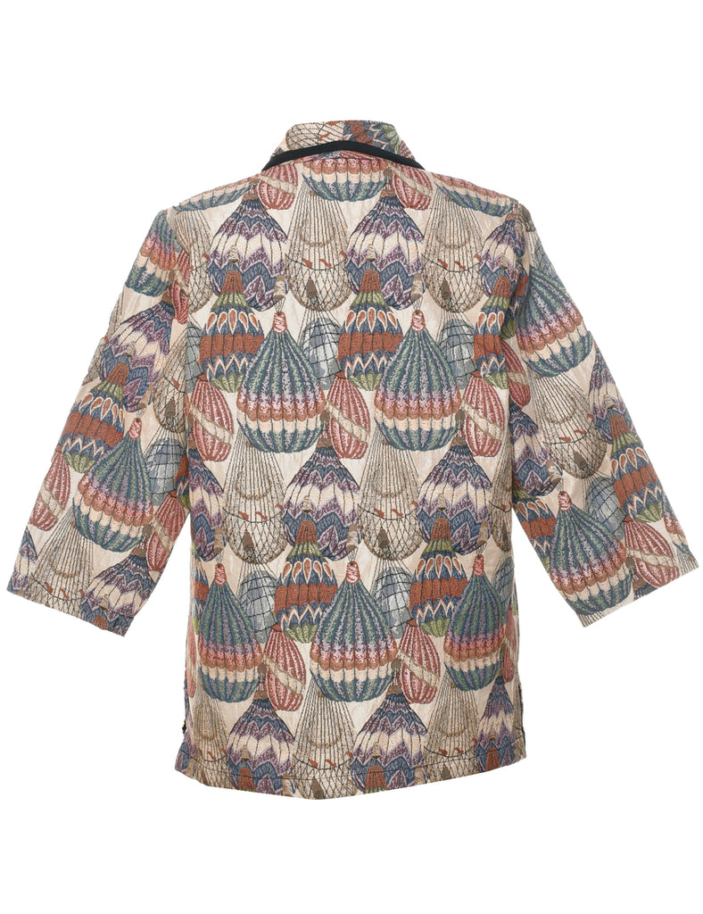 Button Front Tapestry Jacket - M