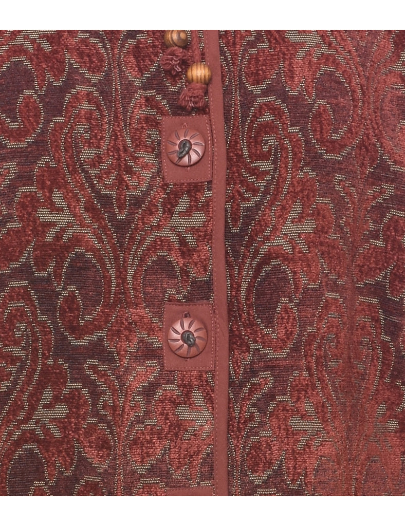Button Front Tapestry Jacket - M