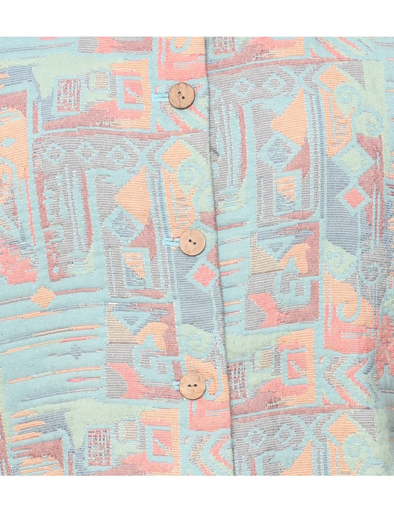 Button Front Tapestry Jacket - M