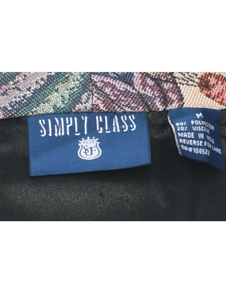 Button Front Tapestry Jacket - M