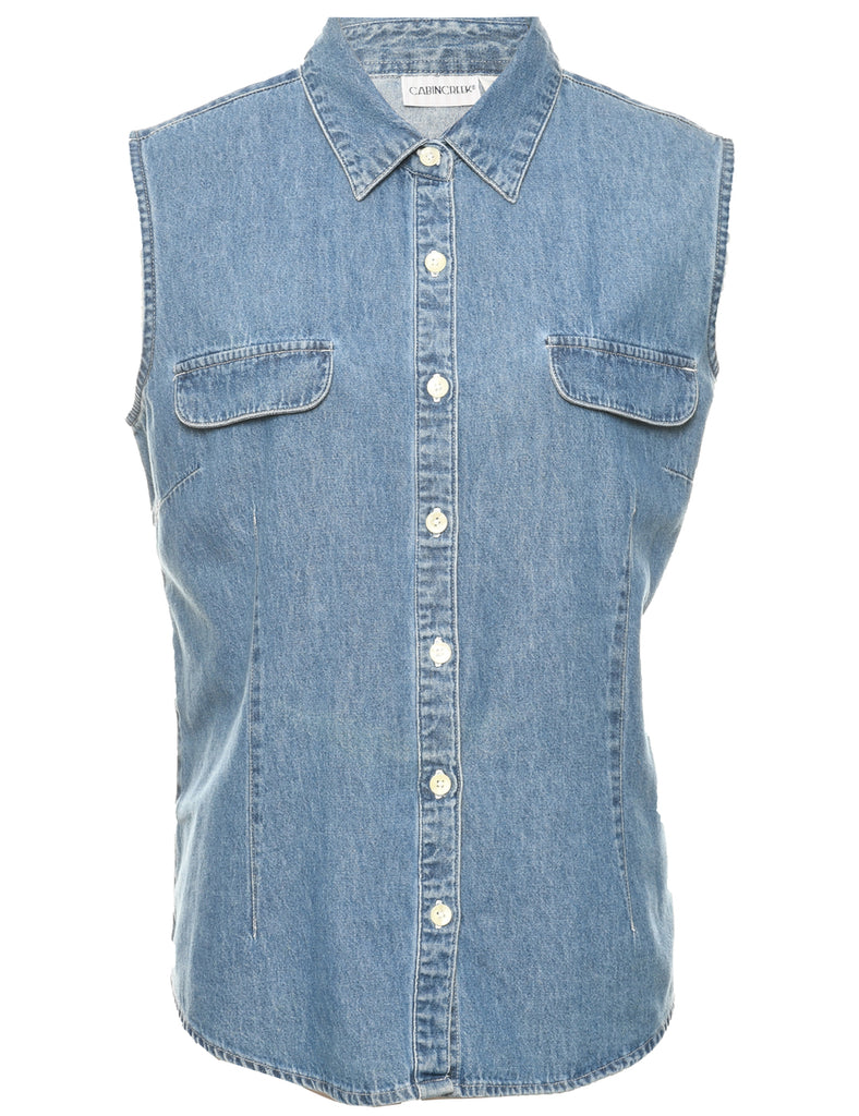 Cabin Creek Sleeveless Denim Shirt - L