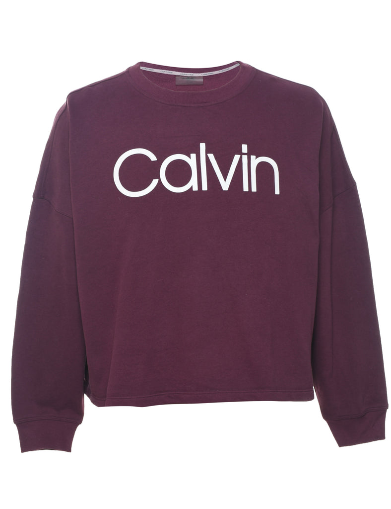 Calvin Klein Cropped Printed Sweatshirt - XL
