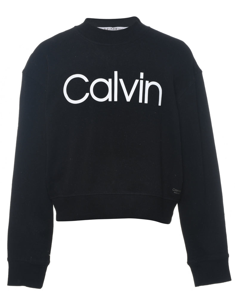 Calvin Klein Cropped Printed Sweatshirt - L