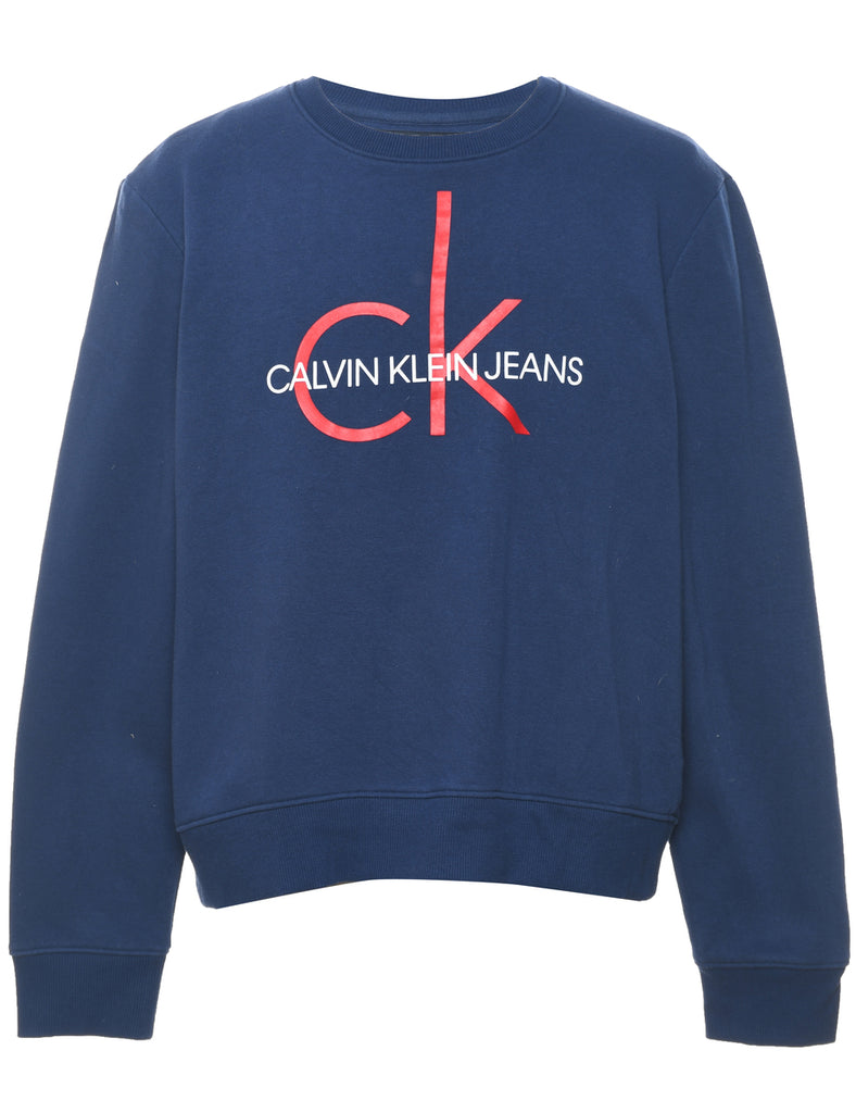 Calvin Klein Navy Printed Sweatshirt - L