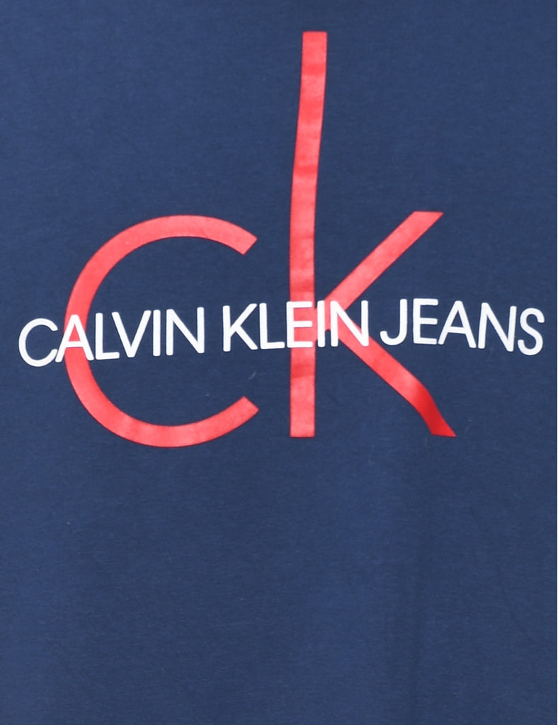 Calvin Klein Navy Printed Sweatshirt - L