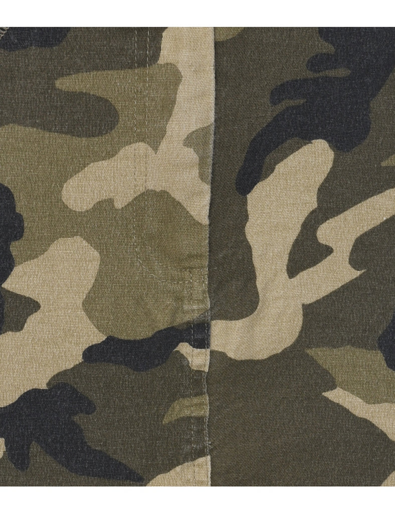 Camouflage Print Pencil Skirt - S
