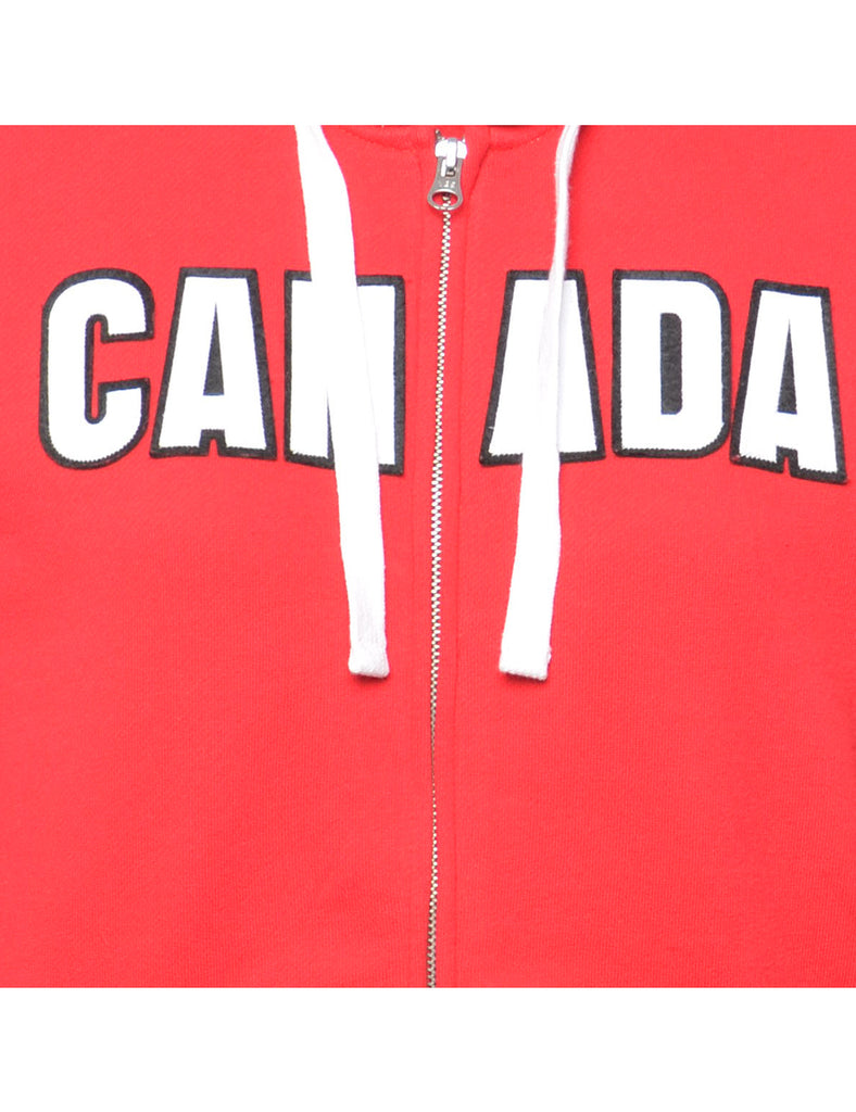 Canada Printed Red Hoodie - M