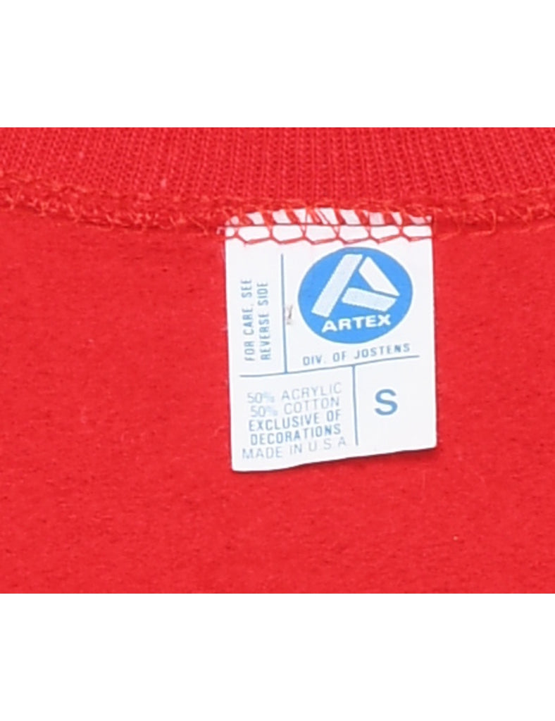 Cartoon Print Noel Christmas Sweatshirt - S