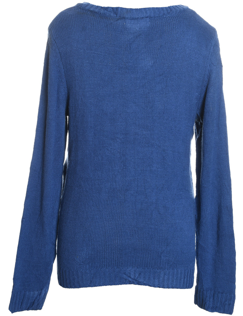 Cat Printed Christmas Jumper - L