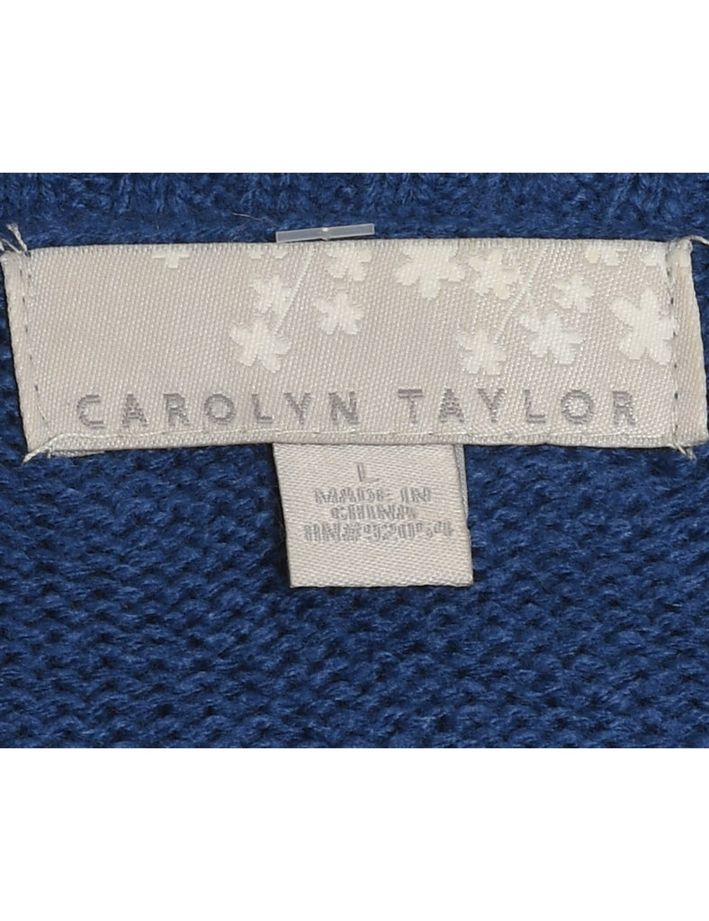 Cat Printed Christmas Jumper - L