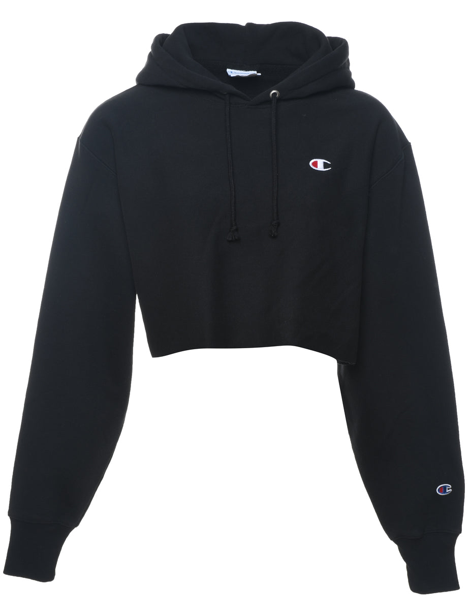 Cropped Hoodie Black Champion Women's Hoodie Women's Champion