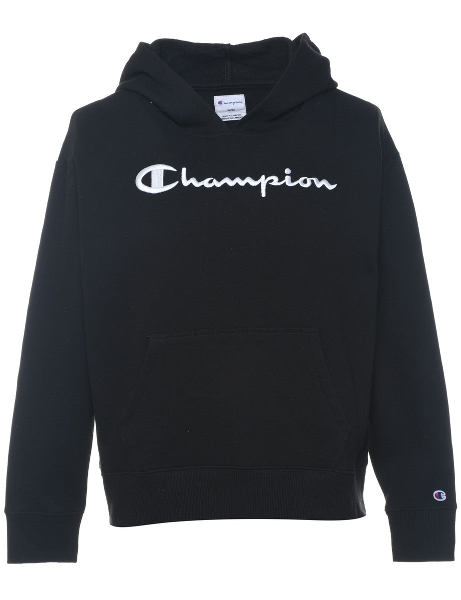 Champion Black Printed Hoodie M