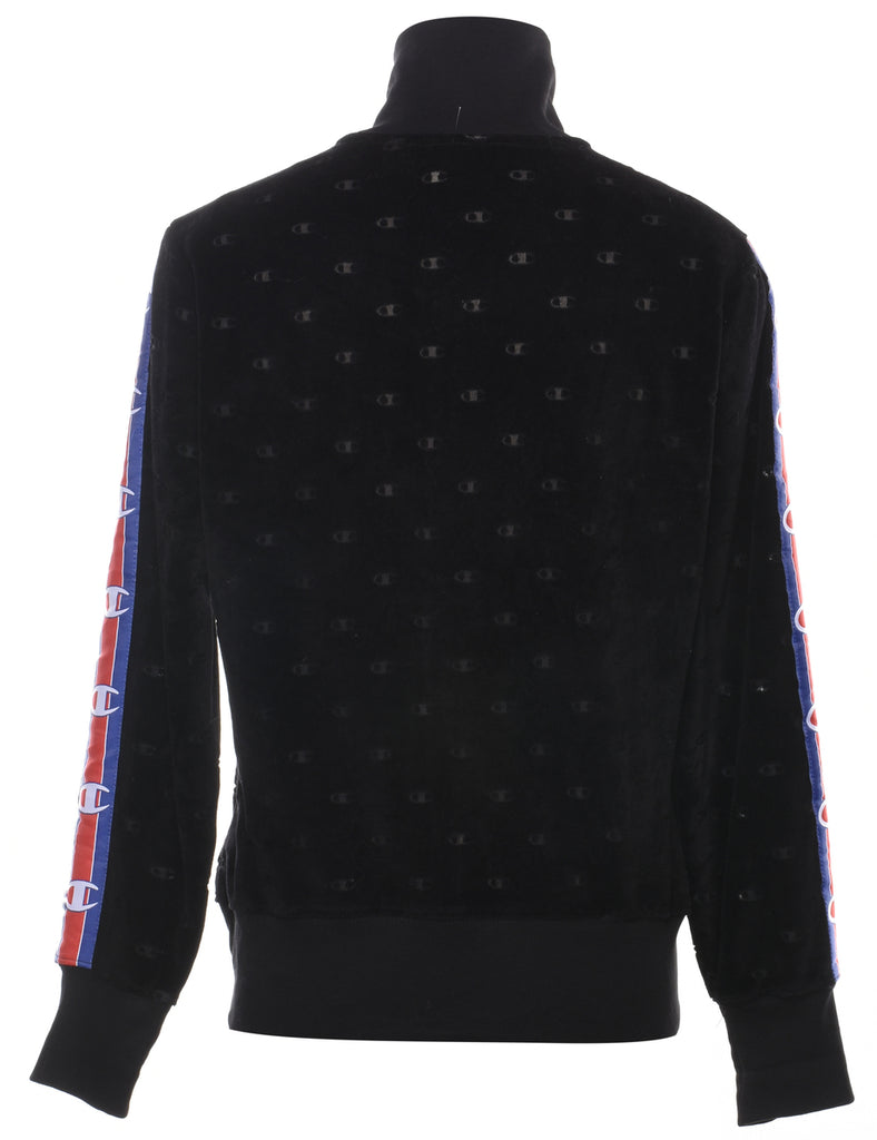 Champion Black Velvet Contrast Trim Track Top - M