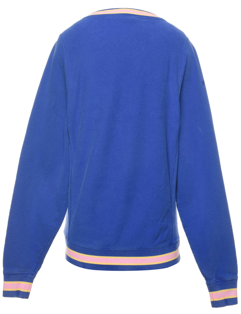 Champion Blue V-Neck Sweatshirt - XS