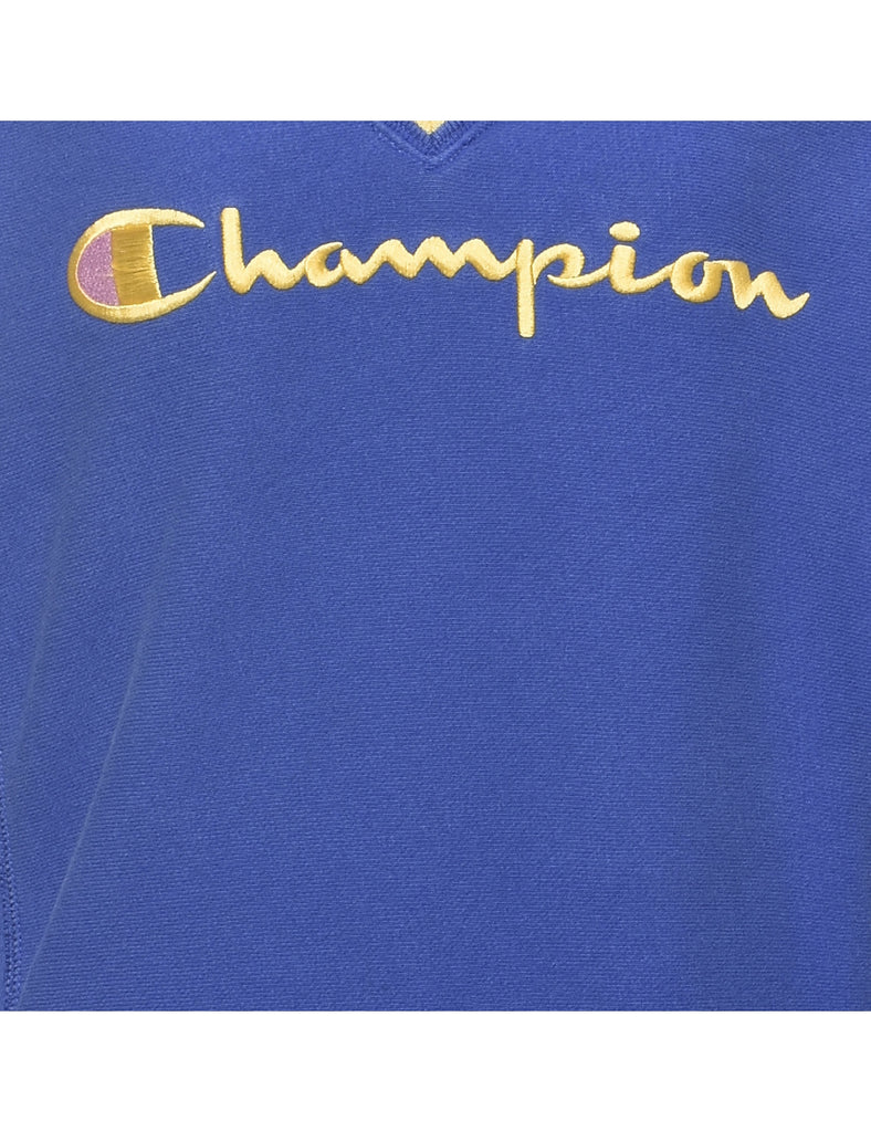 Champion Blue V-Neck Sweatshirt - XS