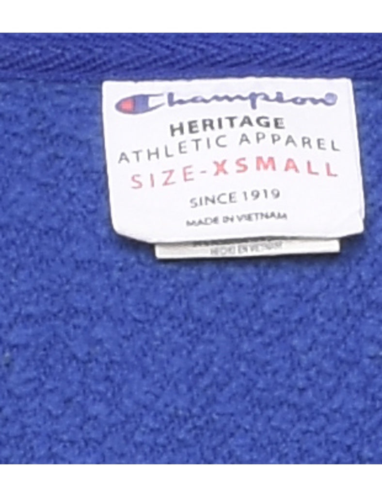 Champion Blue V-Neck Sweatshirt - XS