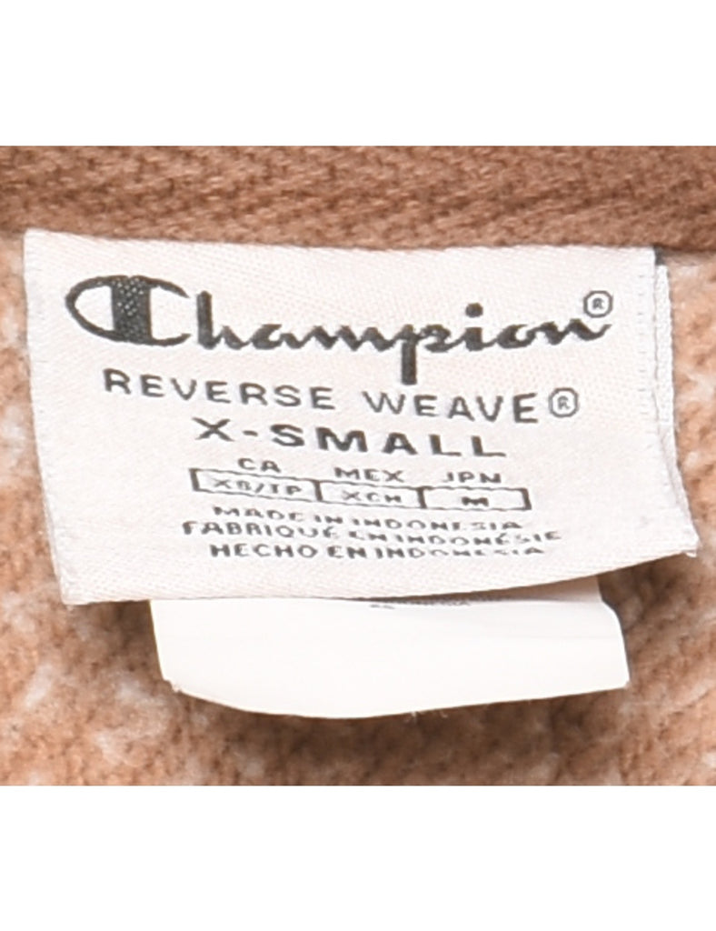 Champion Brown & Purple Embroidered Cropped Reverse Weave Sweatshirt - XS