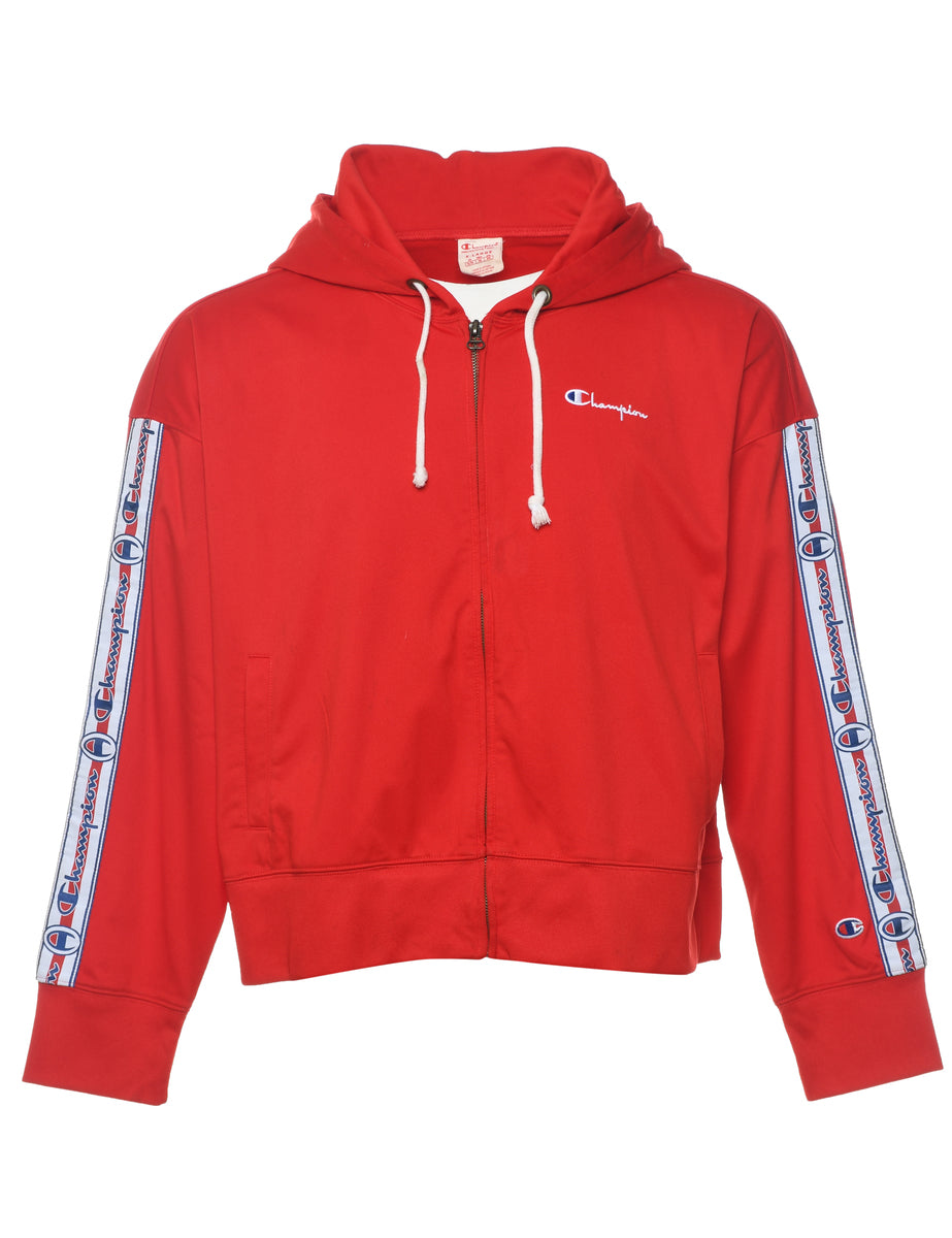 Champion Contrast Trim Branded Hooded Track Top XL