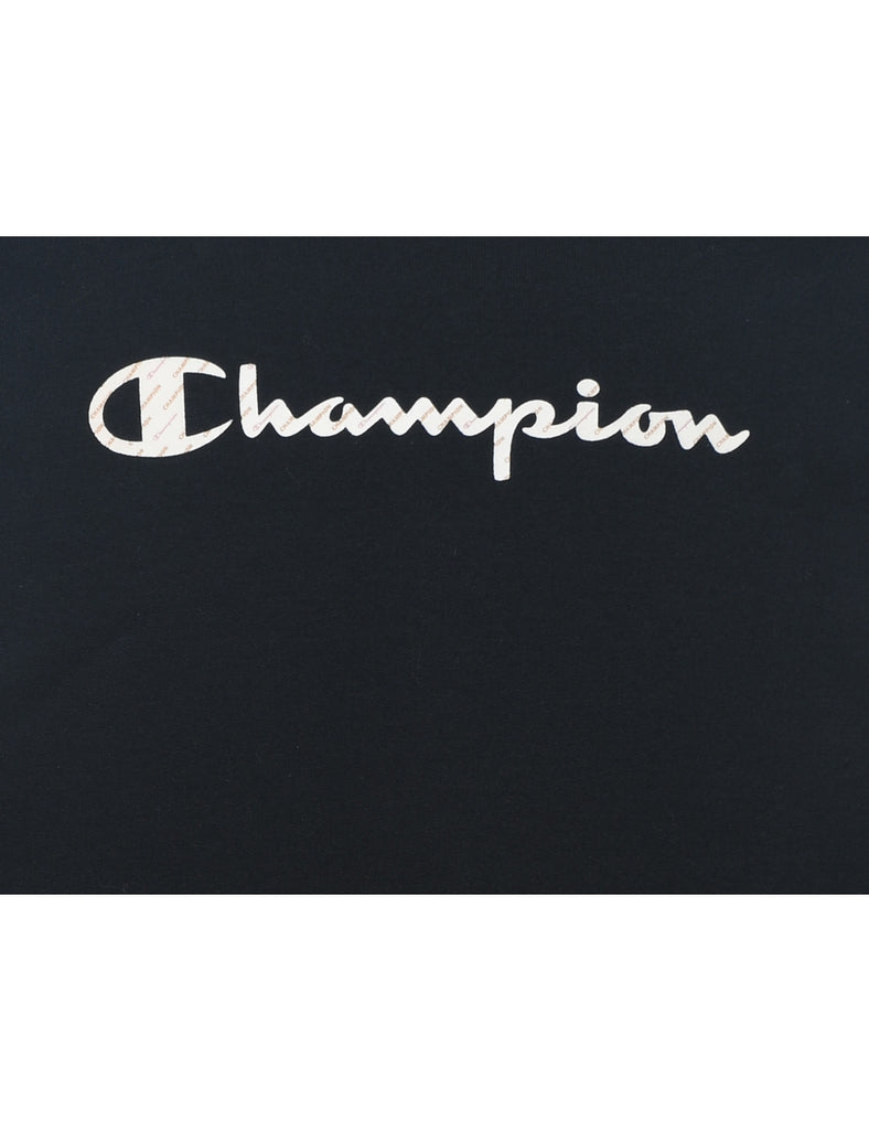 Champion Cropped Black Printed Sweatshirt - XS