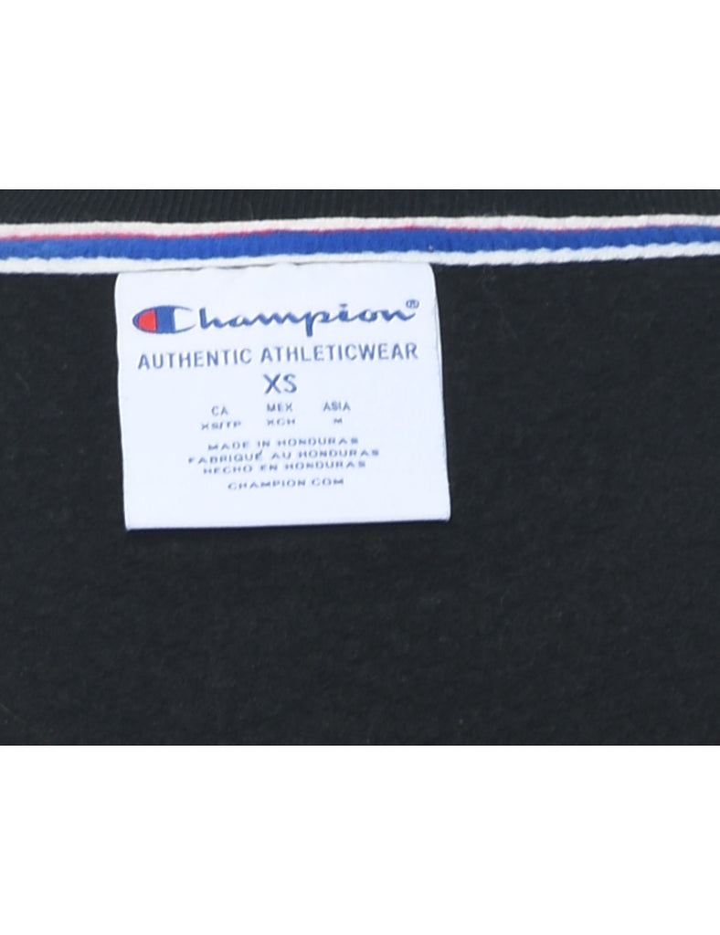 Champion Cropped Black Printed Sweatshirt - XS