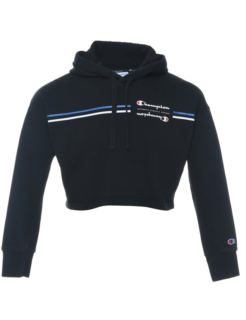 Champion Cropped Navy, Black & White Hoodie - S