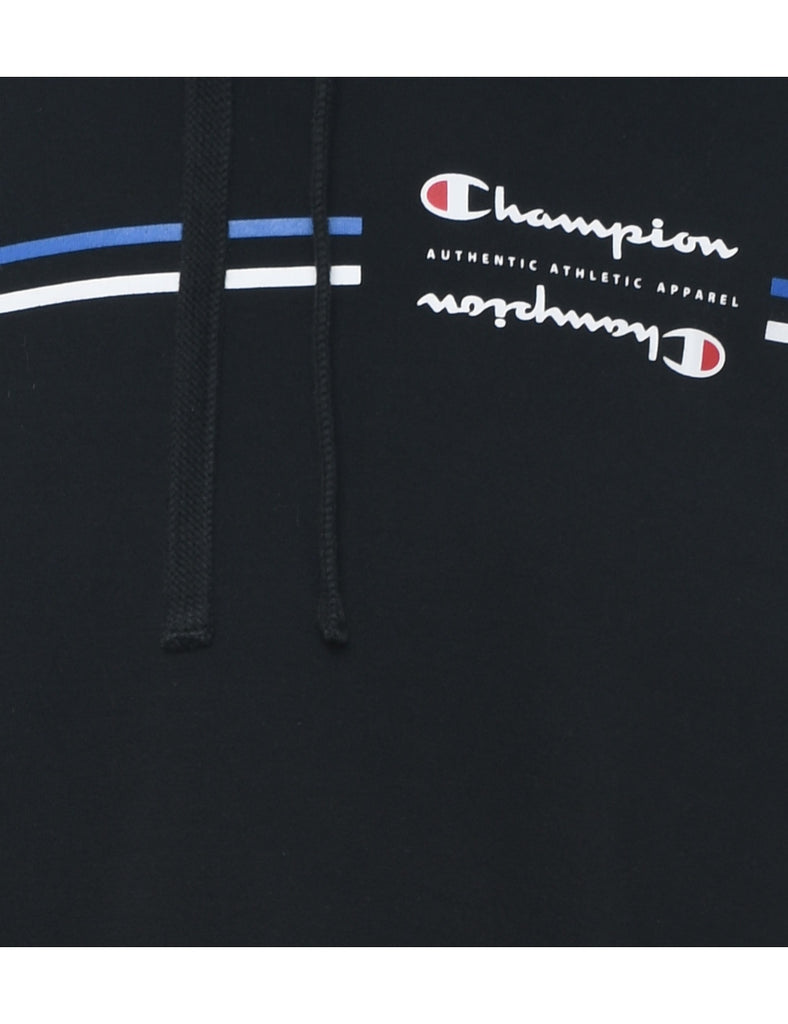 Champion Cropped Navy, Black & White Hoodie - S