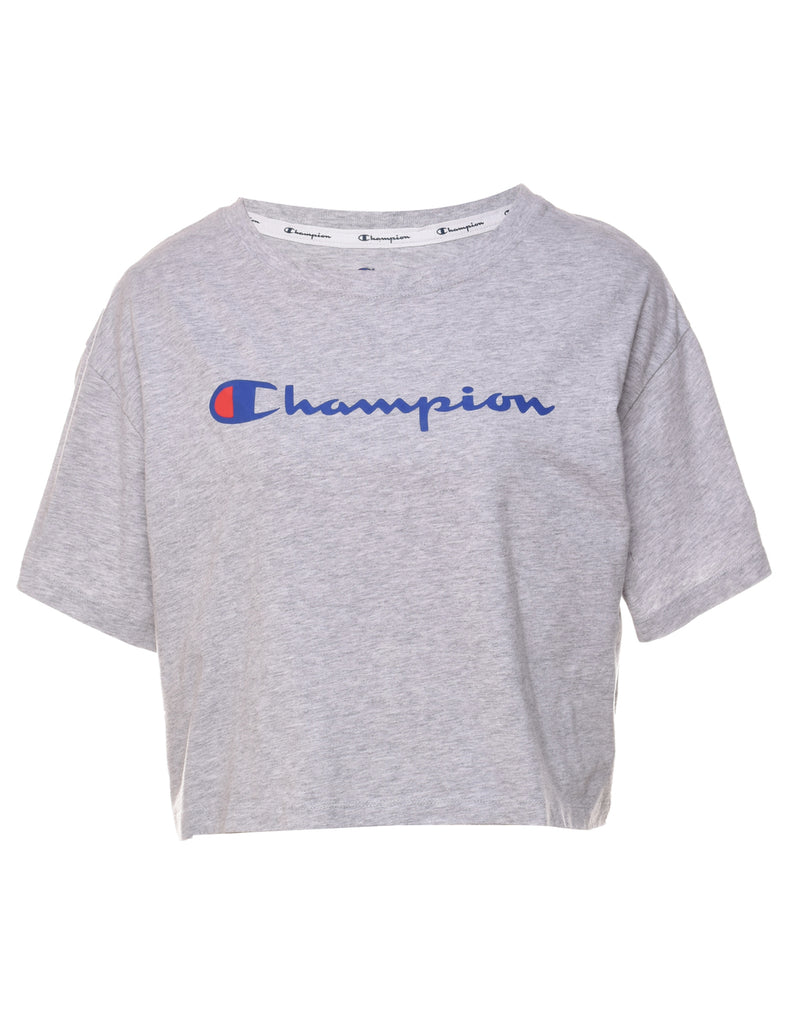 Champion Cropped Printed Grey T-shirt - M