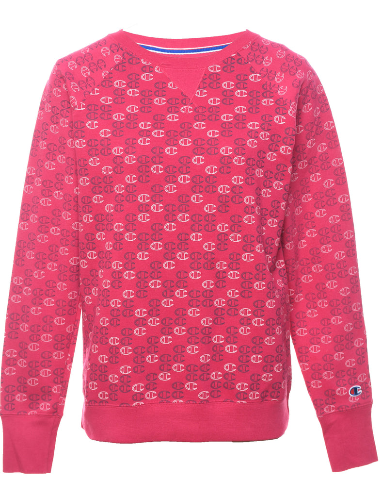 Champion Printed Pink Sweatshirt - M