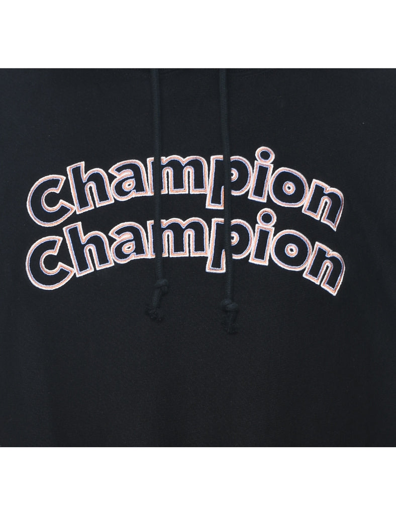 Champion Reverse Weave Black Cropped Hoodie - XS