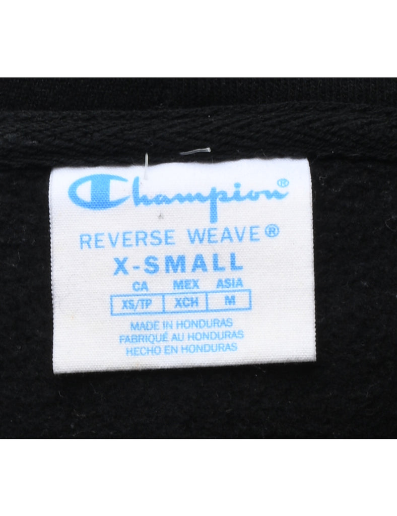 Champion Reverse Weave Black Cropped Hoodie - XS