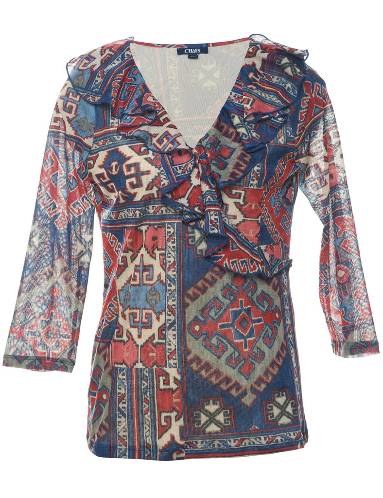 Chaps Printed Top - L