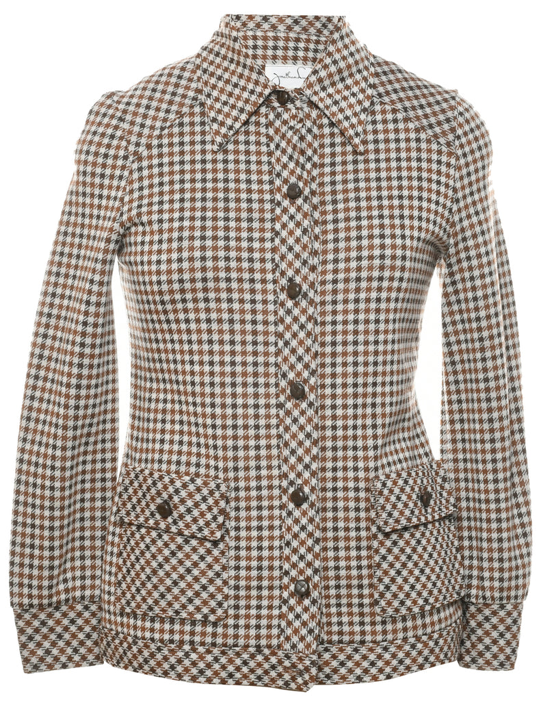 Checked 70's Collar Jacket - S