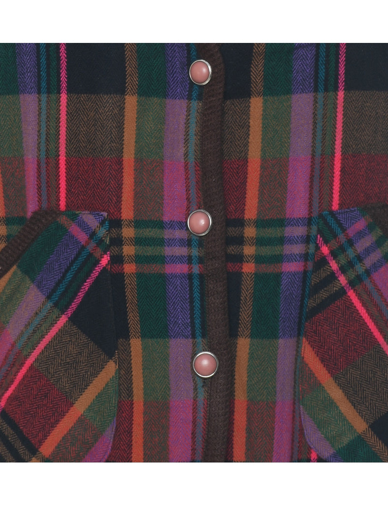 Checked A Herringbone Pattern Waistcoat - L