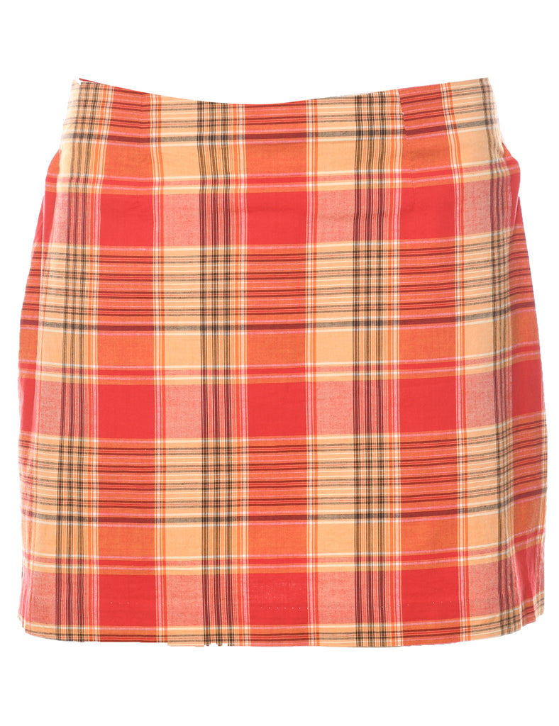 Checked A-line Mini Skirt - M