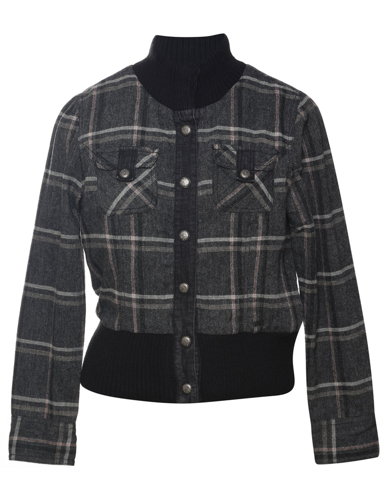 Checked Bomber Jacket - M