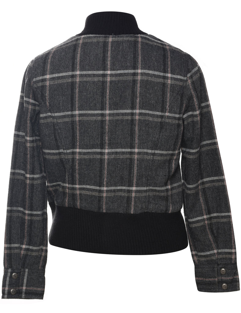 Checked Bomber Jacket - M