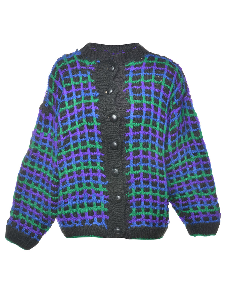 Checked Cardigan - L