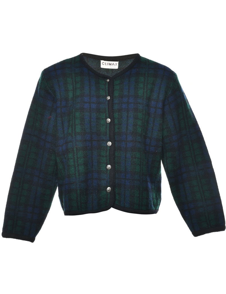 Checked Cardigan - M