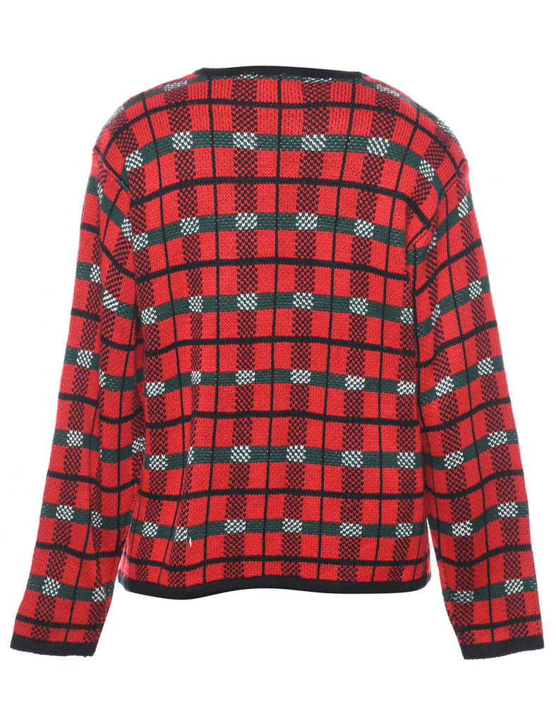 Checked Cardigan - M