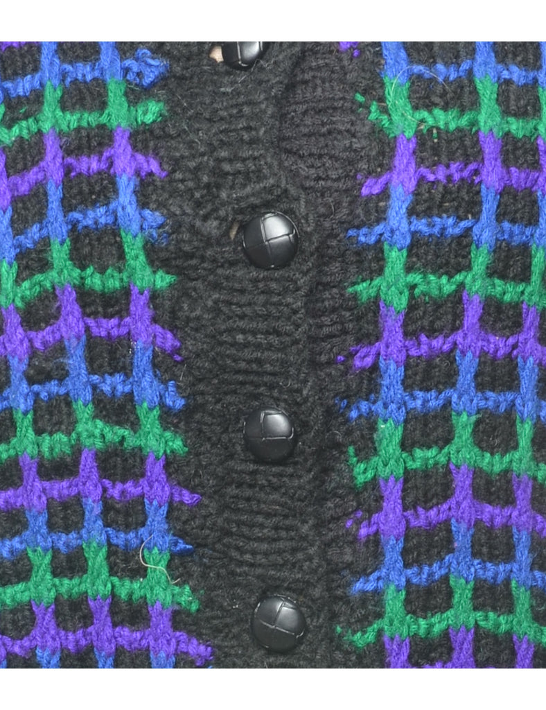 Checked Cardigan - L