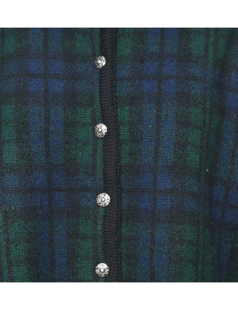 Checked Cardigan - M